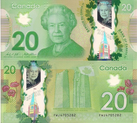 Canada 20 Dollars Pick Number: 108b UNC Banknote