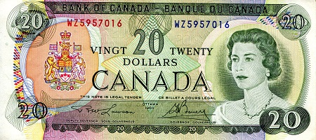 Canada 20 Dollars Pick Number: 89b VF (see scan) Banknote