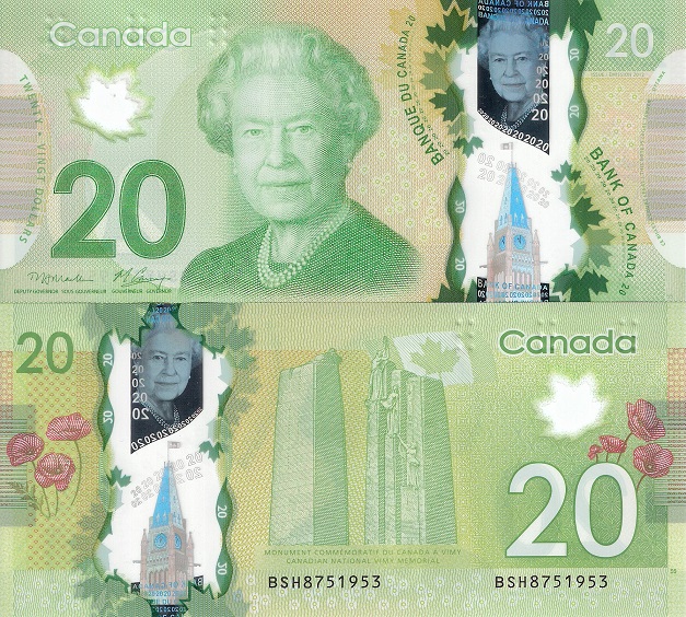Canada 20 Dollars Pick Number: 108a UNC Banknote