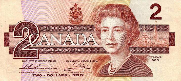 Canada 2 Dollars Pick Number: 94b XF Banknote