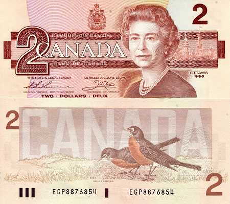 Canada 2 Dollars Pick Number: 94b aUNC Banknote