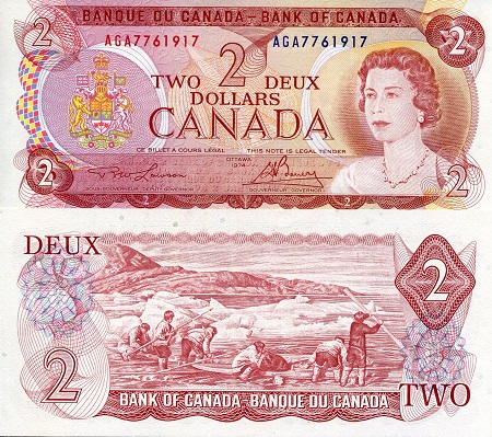 Canada 2 Dollar Pick Number: 86b UNC Banknote