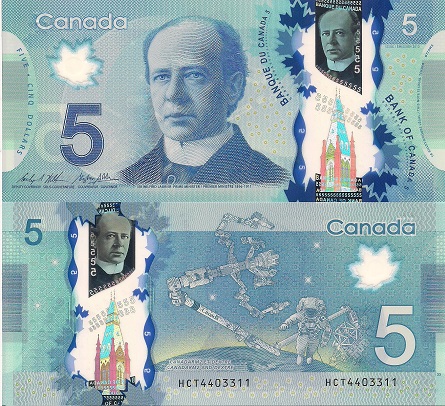 Canada 5 Dollars Pick Number: 106c UNC Banknote