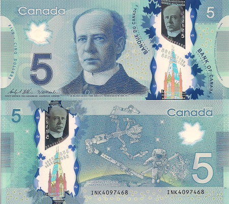 Canada 5 Dollars Pick Number: 106d UNC Banknote