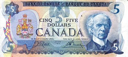 Canada 5 Dollars Pick Number: 92b VF (see scan) Banknote