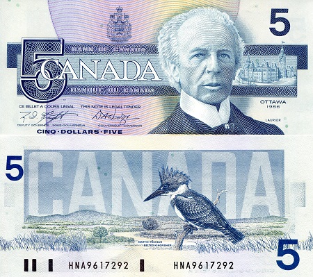 Canada 5 Dollars Pick Number: 95e UNC Banknote