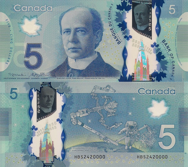 Canada 5 Dollars Pick Number: 106b UNC Banknote