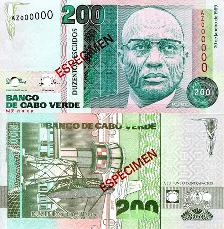 Cape Verde 200 Escudos Pick Number: 58s UNC Banknote