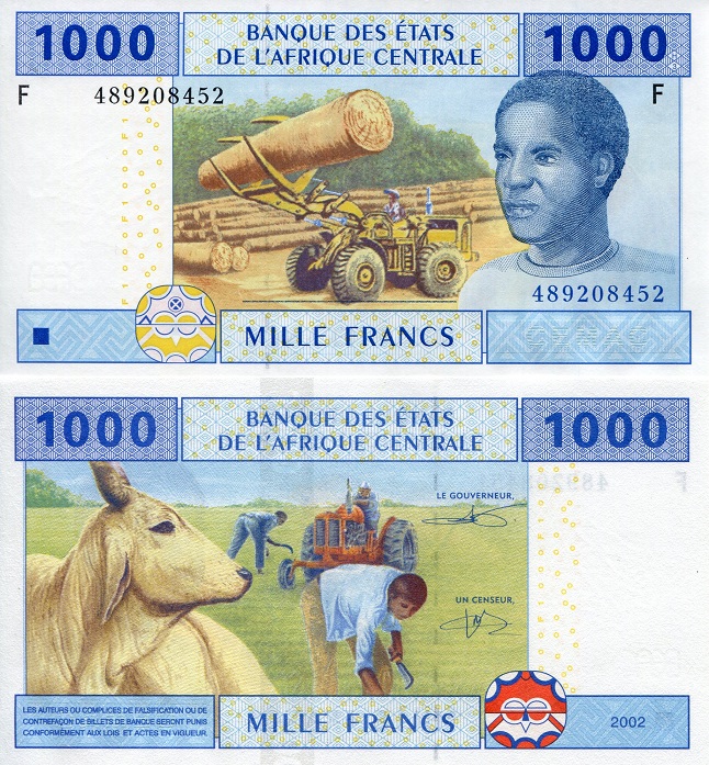 Equatorial Guinea 1,000 Francs Pick Number: 507F UNC Banknote