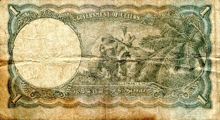 Ceylon 1 Rupee VG pick #: 30