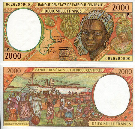 Chad 2,000 Francs Pick Number: 603Pg aUNC (printed on thinner paper) Banknote