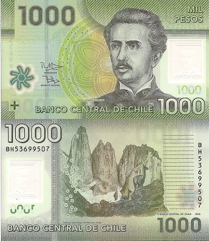 Chile 1,000 Pesos Pick Number: 161f UNC Banknote