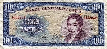 Chile 50 Escudos Pick Number: 141 F/VG (see scan) Banknote
