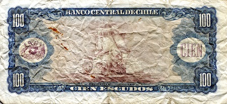 Chile 50 Escudos F/VG (see scan) pick #: 141