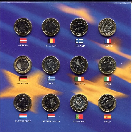 European Union 1 (25) Euro (Cents) Coins - Gem (Presentation cover - minor wear) Coin Set