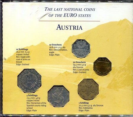 Austria 10 - 10 Groschens - Shillings Coins - Gem (CD Case has large crack on front)