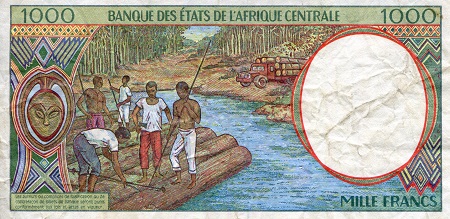 Congo Republic 1,000 Francs VF/F+ (see large scan) pick #: 102Ca