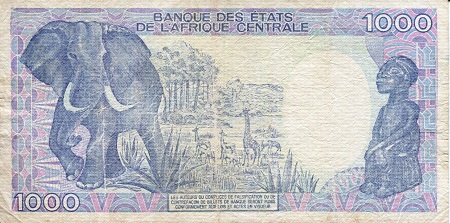 Congo Republic 1,000 Francs F/VG (see large scan) pick #: 10b