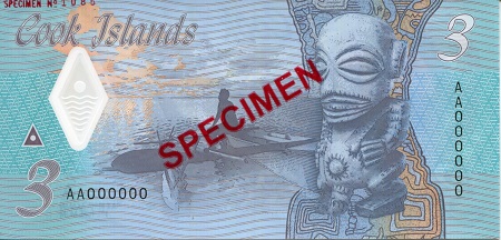Cook Islands 3 Dollars UNC pick #: New