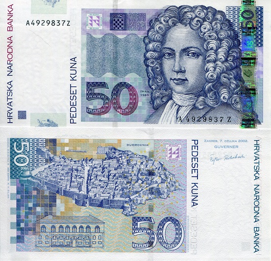 Croatia 50 Kuna Pick Number: 40a UNC Banknote