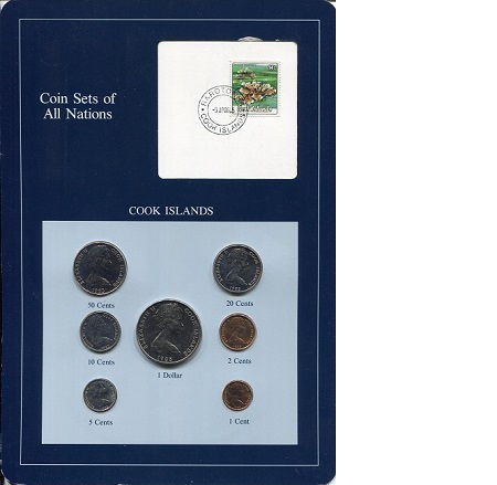 Cook Islands 1 - 50 Cents/Dollar UNC (Board may have some wear)