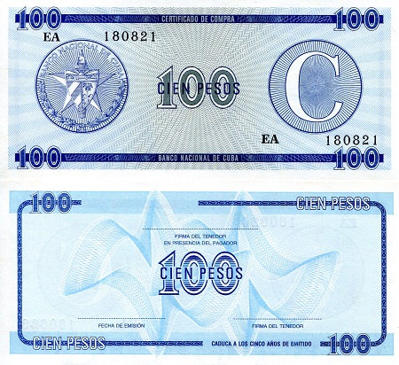 Cuba 100 Pesos Pick Number: FX25 UNC Banknote