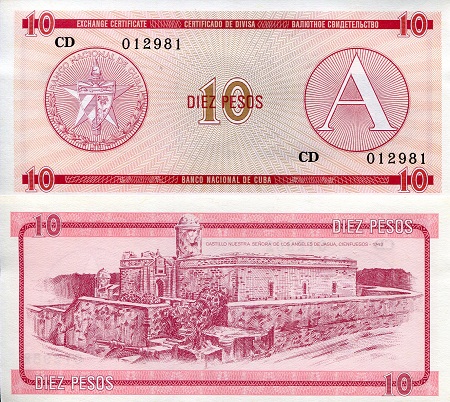Cuba 10 Pesos Pick Number: FX4 UNC Banknote