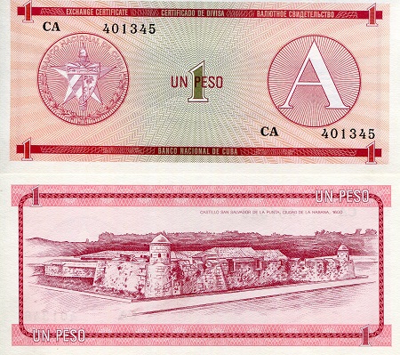 Cuba 1 Peso Pick Number: FX1 UNC Banknote