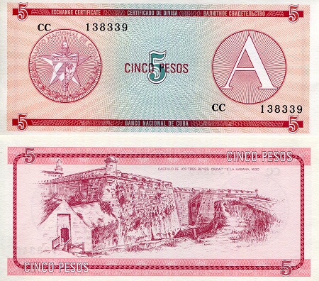 Cuba 5 Pesos Pick Number: FX3 UNC Banknote