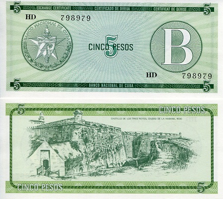 Cuba 5 Pesos Pick Number: FX7 UNC Banknote
