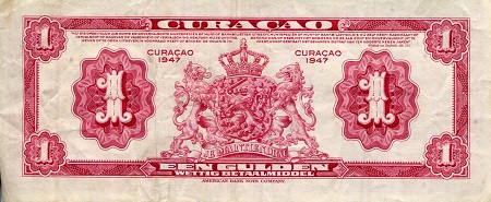 Curacao 1 Gulden VF/F (see large scan pick #: 35b