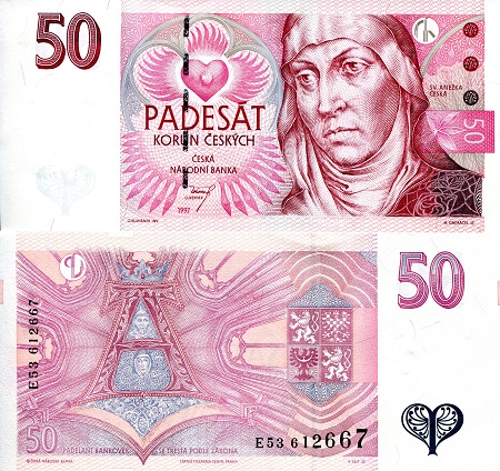Czech Republic 50 Korun Pick Number: 17a UNC Banknote