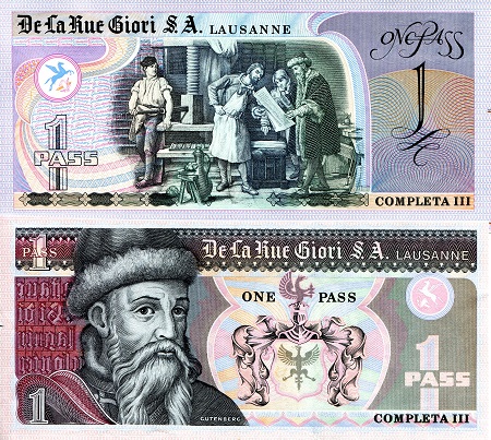England 1 Pass Pick Number: NP - 4 aUNC (see scan) Banknote