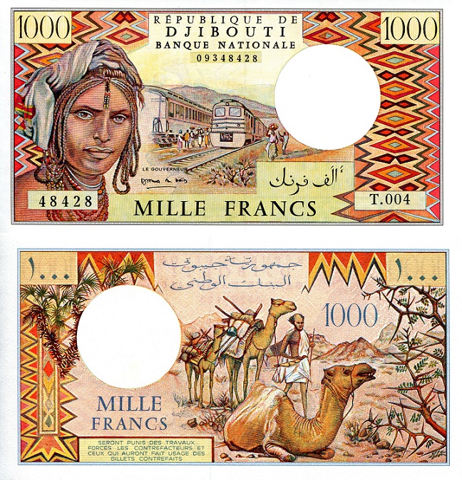 Djibouti 1,000 Francs Pick Number: 37f (sold as b - but is f) UNC Banknote