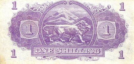 East Africa 1 Shilling XF (See large scan - foxing) pick #: 27