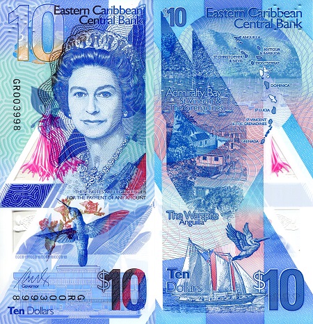 Eastern Caribbean States 10 - 100 Dollars UNC pick #: New