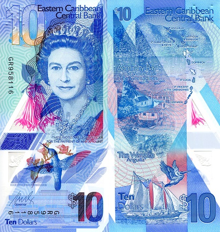 Eastern Caribbean States 10 Dollars Pick Number: New UNC Banknote