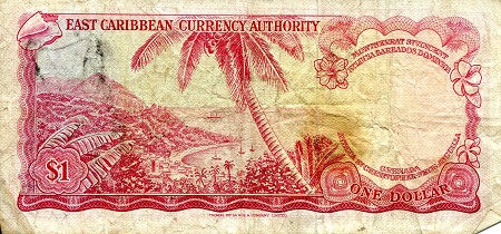 Eastern Caribbean States 1 Dollar VG (see large scan) pick #: 13b