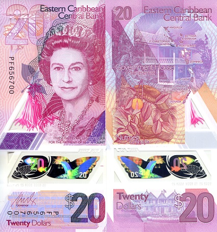 Eastern Caribbean States 20 Dollars Pick Number: New UNC Banknote
