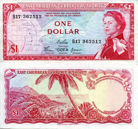 Eastern Caribbean States 1 Dollar Pick Number: 13b XF/VF (see large scan) Banknote