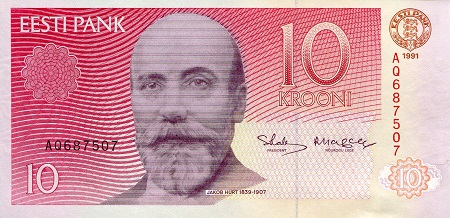 Estonia 10 Krooni Pick Number: 72a UNC Banknote