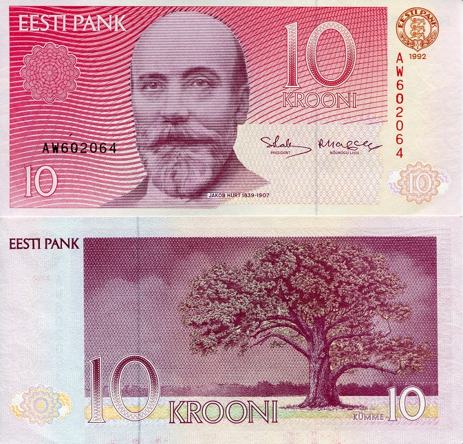Estonia 10 Krooni Pick Number: 72b UNC Banknote