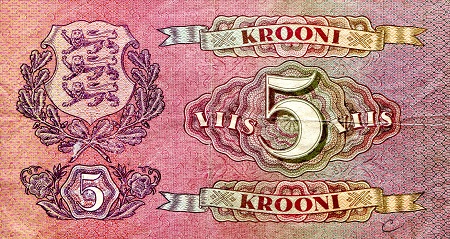 Estonia  5 Krooni VF/F (see large scan) pick #: 62a