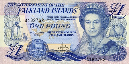Falkland Islands 1 Pound Pick Number: 13 UNC Banknote