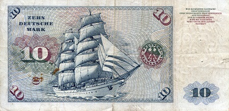 Germany, West (FDR) 10 Deutsche Marks VG (See large scan) pick #: 19b