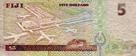 Fiji 5 Dollars F (see large scan) pick #: 105a