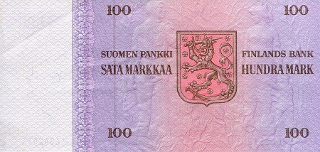 Finland 100 Markkaa VF+ (see scan) pick #: 109a
