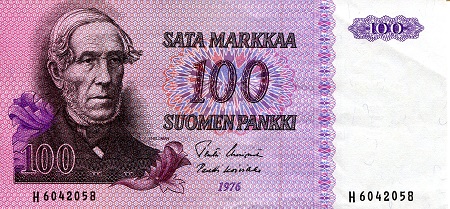 Finland 100 Markkaa Pick Number: 109a VF+ (see scan) Banknote
