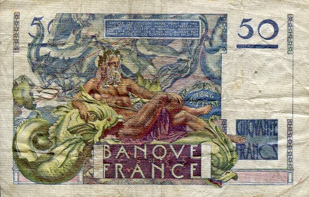 France 50 Francs VF/F (see large scan)  pick #: 127a