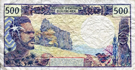 French Pacific Territories  500 Francs VG (see large scan) pick #: 1b